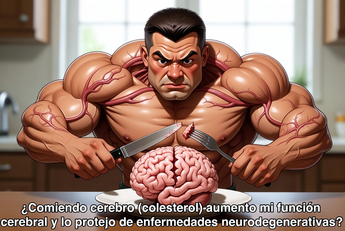 culturista comiendo cerebro