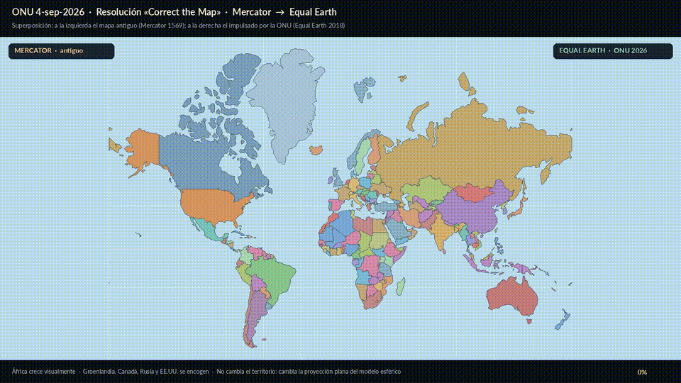 Nuevo Mapa Mundi aprobado por la ONU el 4 de septiembre de 2026